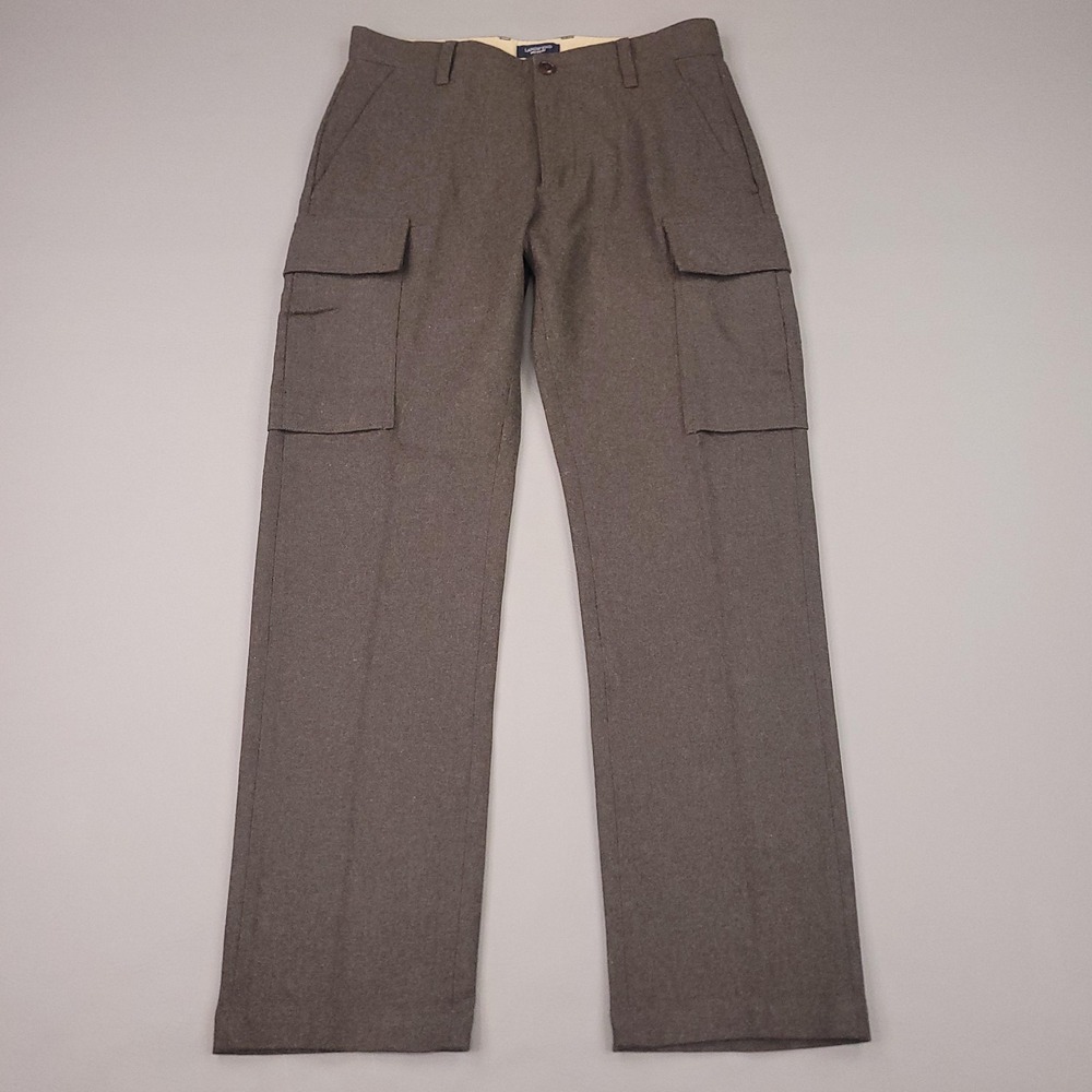 Lands End‎ Pants Mens 30 Brown Wool Blend Utility Fit Cargo Trousers Pockets